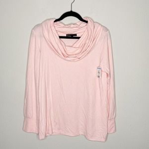 Gibson Cozy Fleece Convertible Neck Sweatshirt Pink Size M